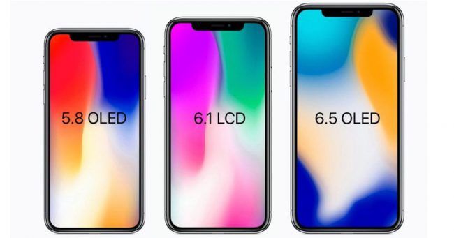 Tamaño de pantalla de los iPhones de 2018