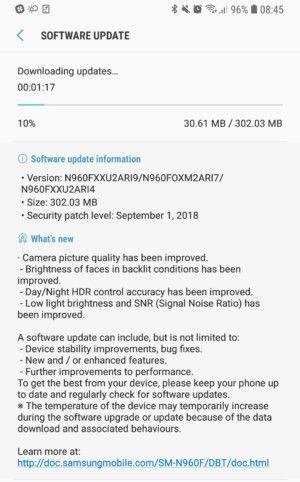 note 9 actualizacion