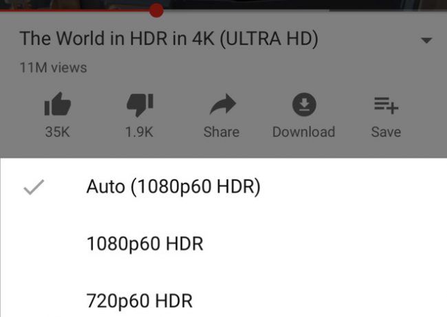 youtube ios HDR