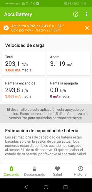 Consumo batería Huawei Mate 20