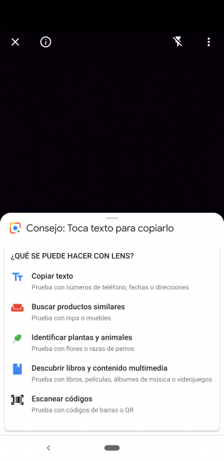 Google lens en cámara del Pixel 3 XL