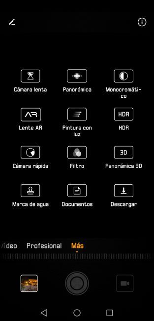 Opciones cámara en el Huawei Mate 20