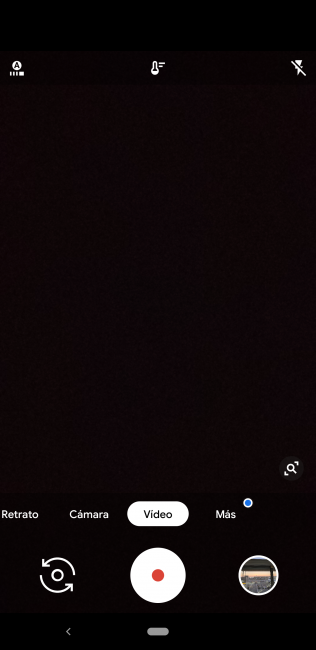 Grabación vídeo interfaz en el Pixel 3 XL