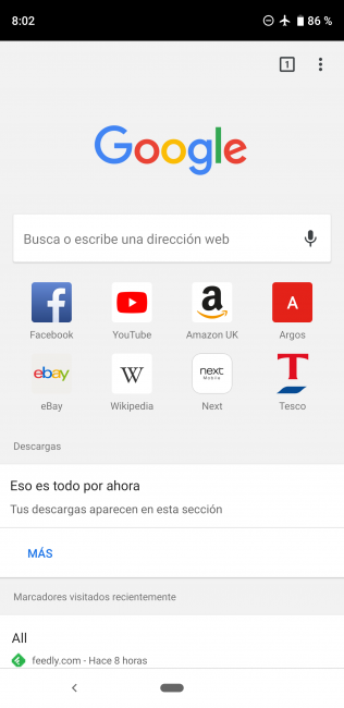 Chrome sin notch en el Pixel 3 XL