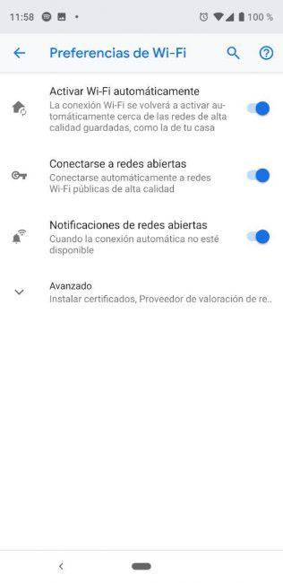 Acceder a redes abiertas en Android Pie