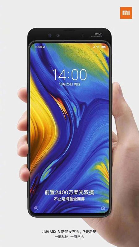 Doble cámara frontal del Xiaomi Mi Mix 3