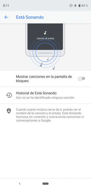 Sonando en el Pixel 3 XL