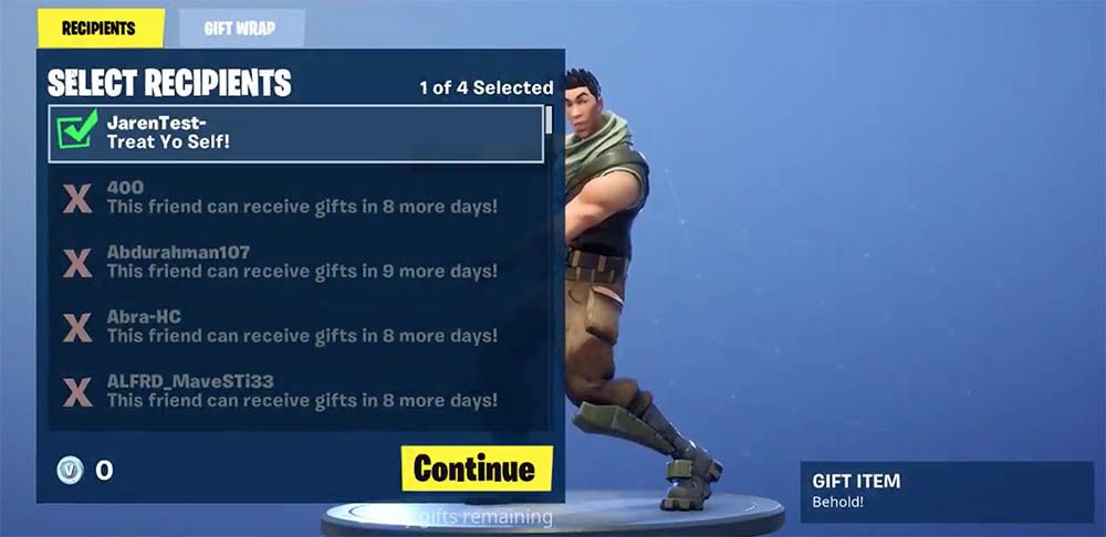 Regalar skin Fortnite