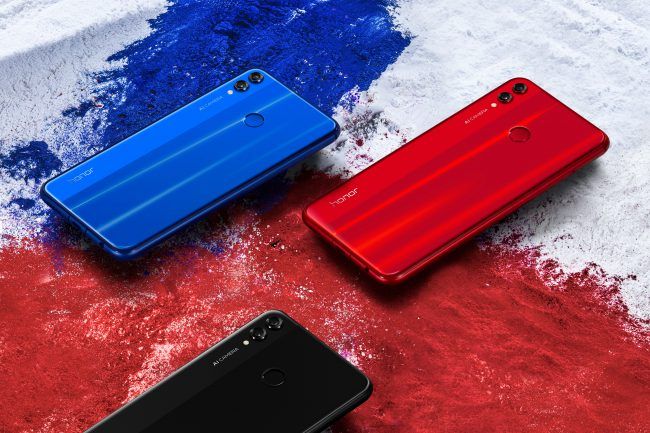 Honor 8X azul y rojo