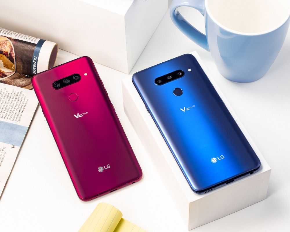 Acabado brillante de la carcasa trasera del LG V40 ThinQ