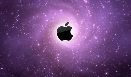 Logo Apple con fondo estrellas