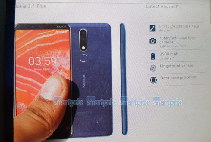 Filtración de características del Nokia 3.1 Plus