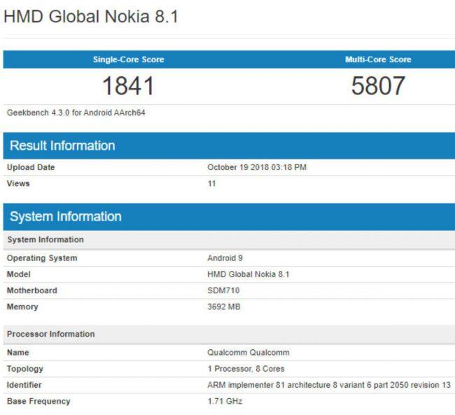 Características del Nokia 8.1