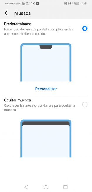 Ocultar notch Huawei Mate 20