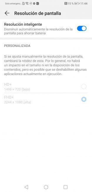 Resoluciones de la pantalla del Huawei Mate 20