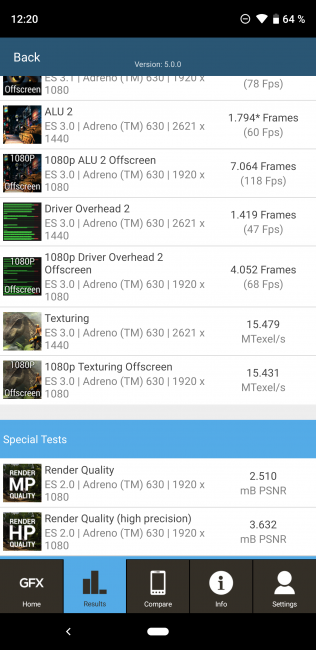 Más GFXbench con el Pixel 3 XL