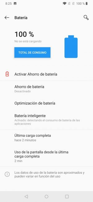 Batería en el OnePlus 6T