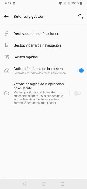 Uso gestos en el OnePlus 6T