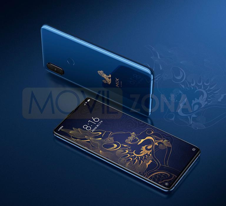 Xiaomi Mi Mix 3 azul con logo