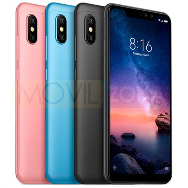 Xiaomi Redmi Note 6 Pro rosa, azul y negro