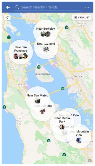 mapa amigos facebook