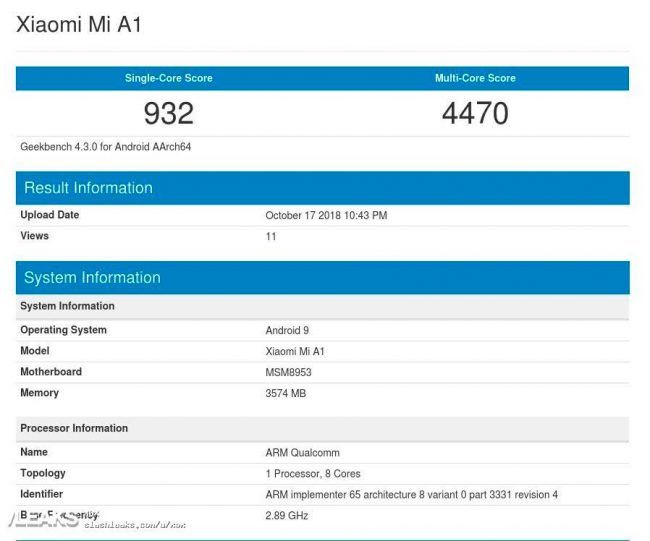 Android 9 para el Xiaomi Mi A1