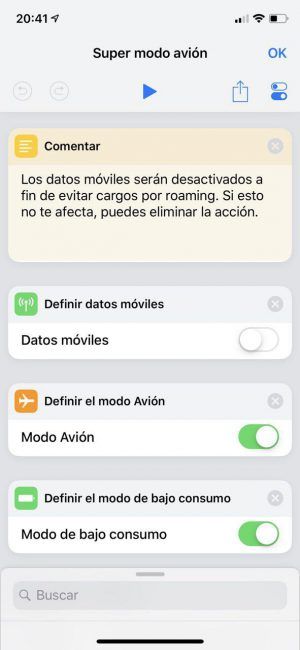 modo avion atajos