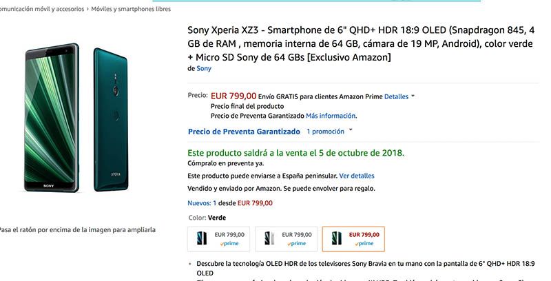 Amazon Xperia XZ3