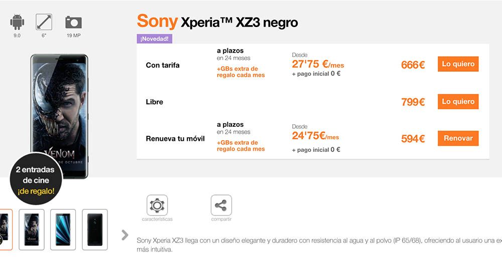 Xperia XZ3 Orange