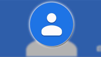 Logotipo de contactos de Google con fondo azul
