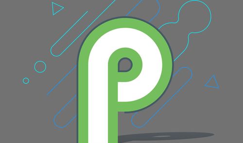 Logotipo de Android Pie con fondo gris