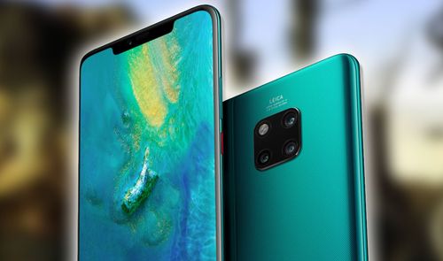 Huawei Mate 20 pro verde y fondo Dalí