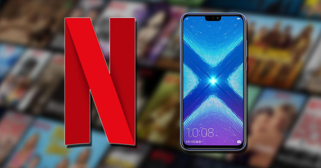 Logotipo de Netflix con Honor 8X