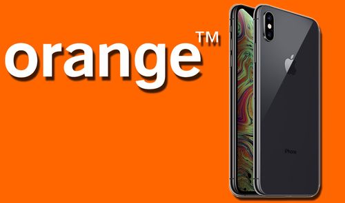Logotipo de Orange con iPhone de Apple