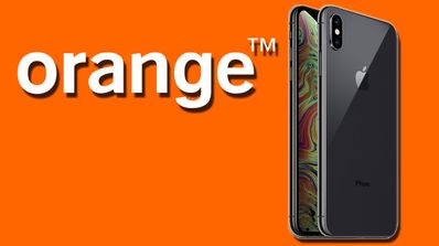Logotipo de Orange con iPhone de Apple