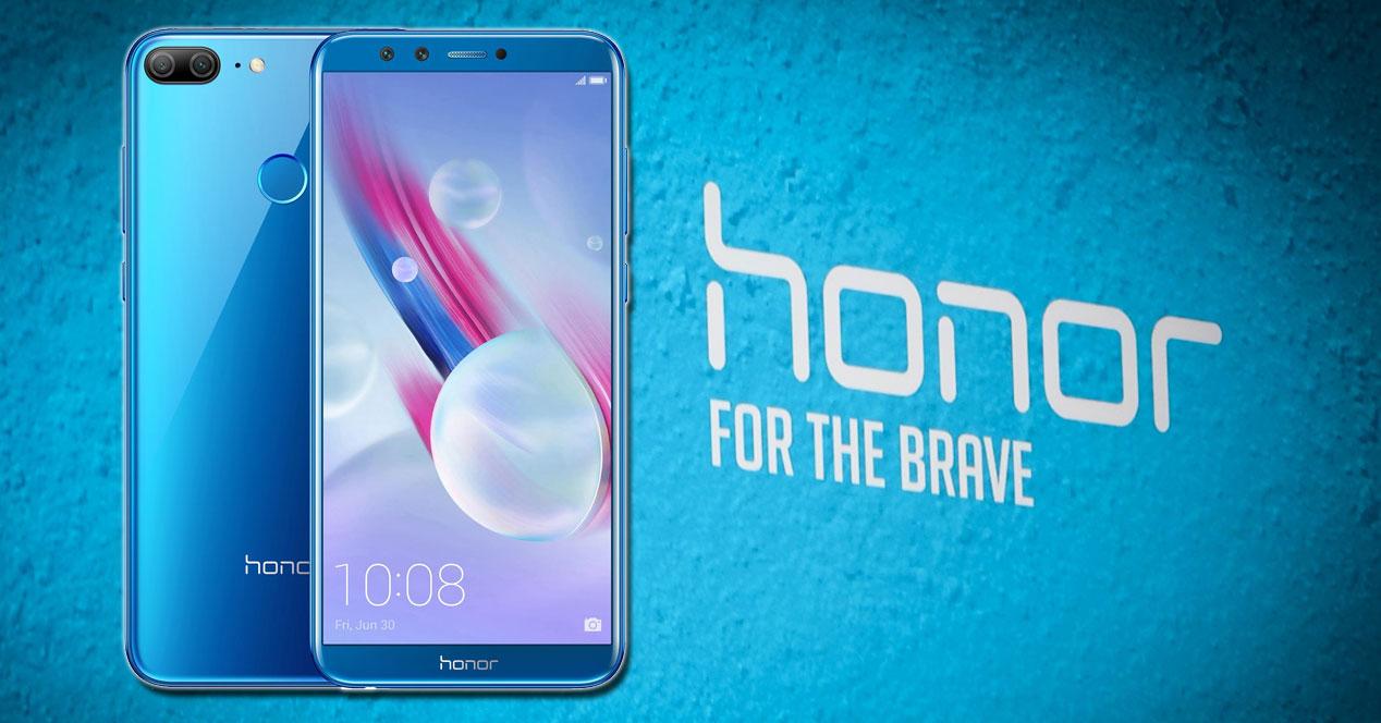 Logotipo de Honor con teléfono Honor 9 lite