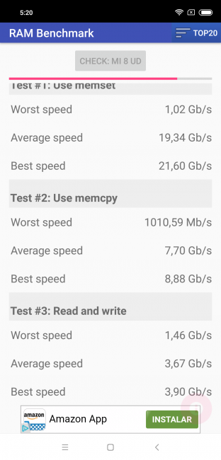 Resultado RAM Xiaomi Mi 8 Pro