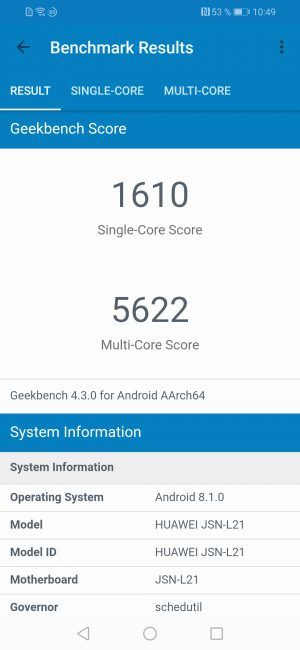 Restultados en Geekbench Honor 8X