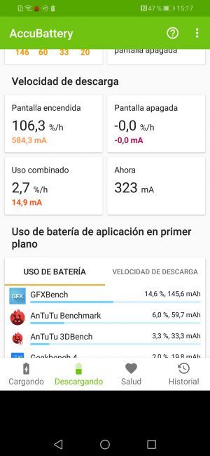 Datos consumo del Honor 8X