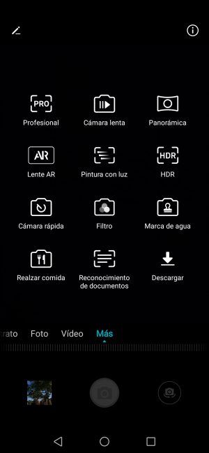 Modos App cámara del Honor 8X