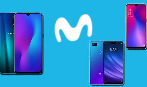 Logo Movistar con teléfonos Oppo y Xaomi