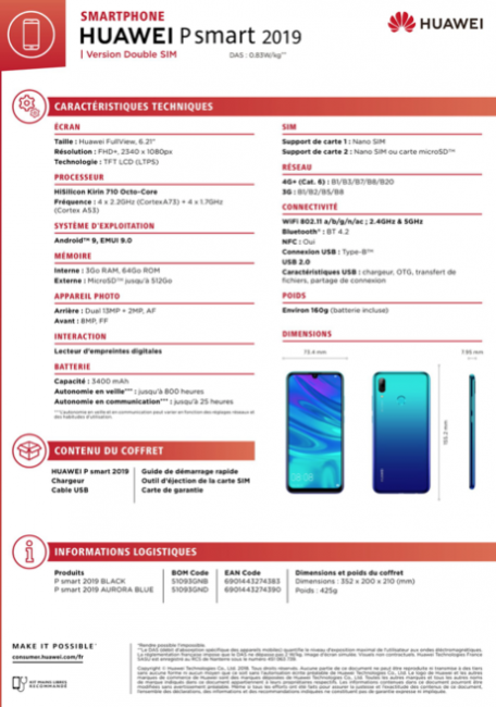 Huawei P Smart 2019 caracteristicas