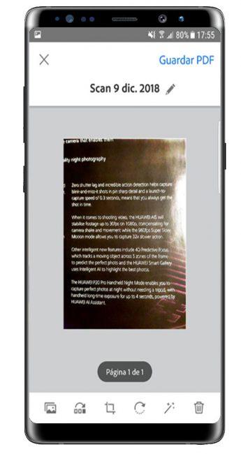 Adquisición con Adobe Scan: digitalizador de PDF
