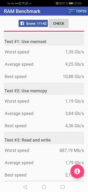 RAM test en el Huawei P Smart 2019