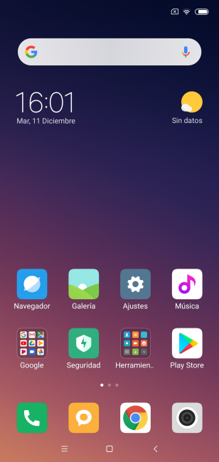 Escritorio del Xiaomi Mi 8 Lite