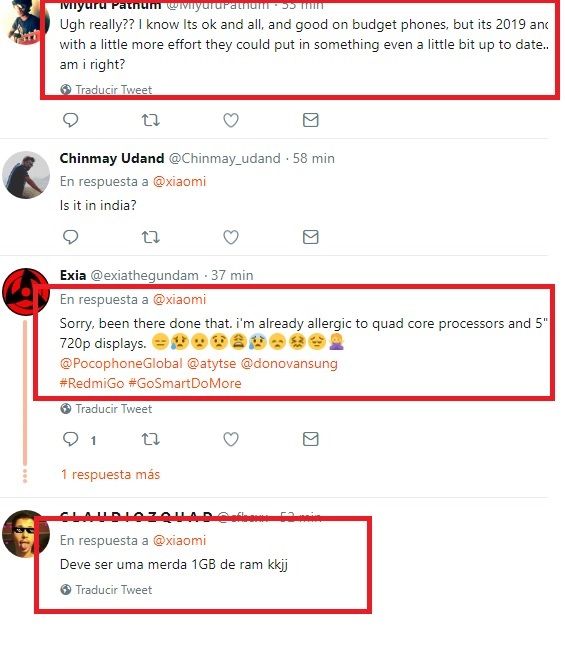 Redmi Go reacciones