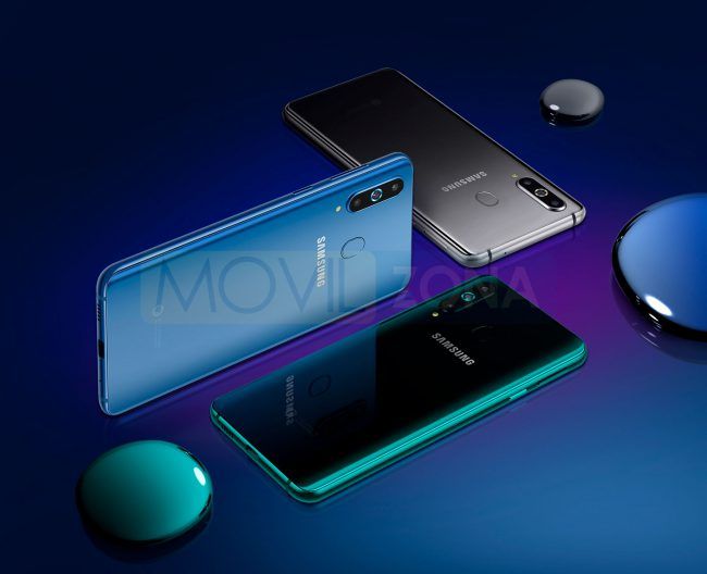 Samsung Galaxy A8s azul y verde