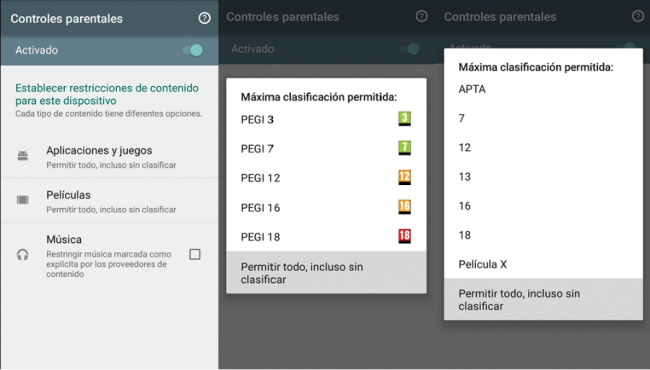 control parental google play
