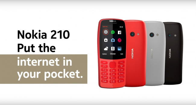 Nokia 210 frontal y trasera