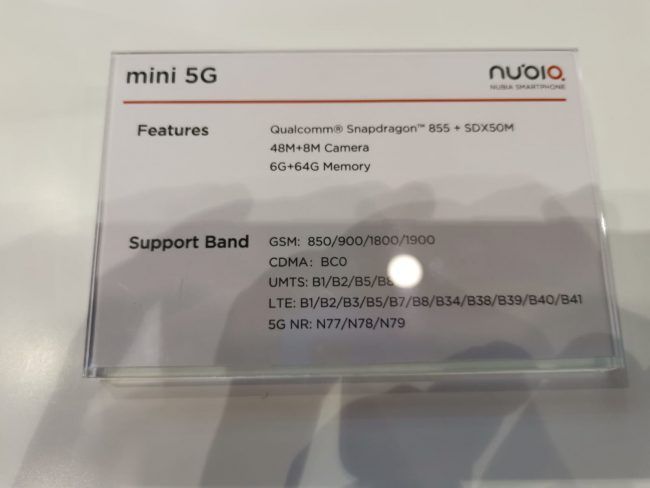 Nubia ficha MWC19